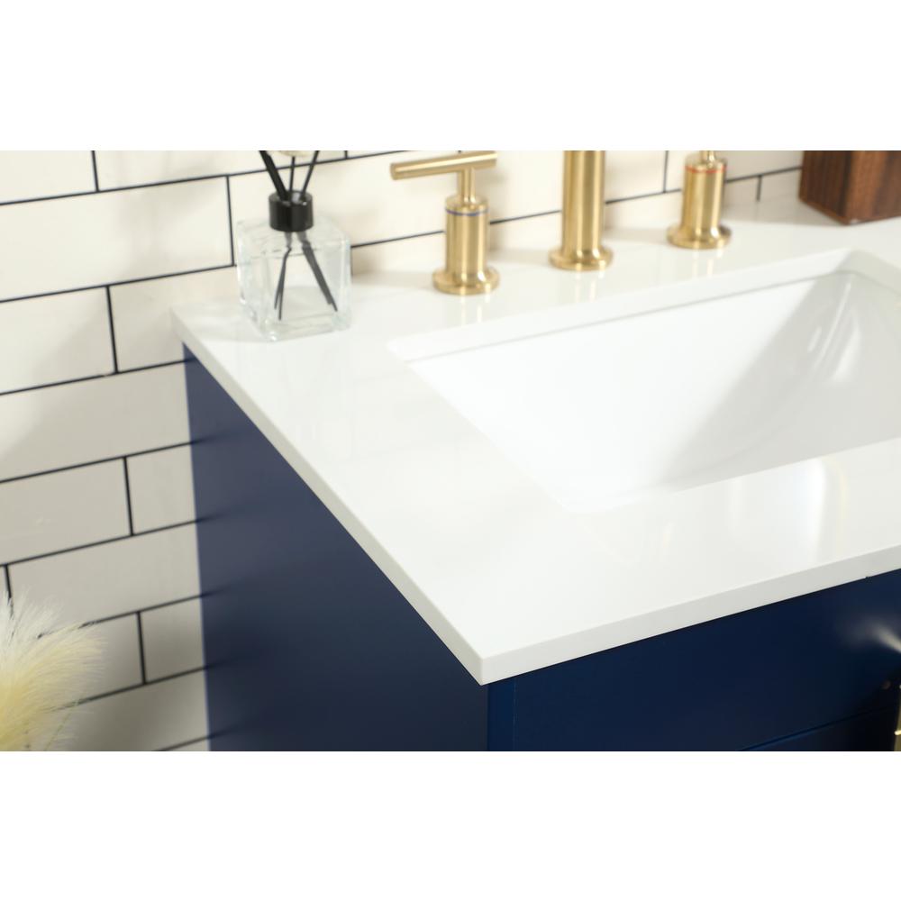 24 inch Single bathroom vanity in blue. Picture 5