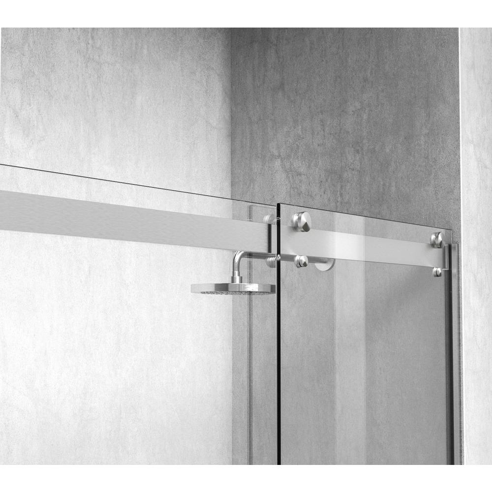 Semi-frameless shower door 60 x 76 Brushed Nickel. Picture 6