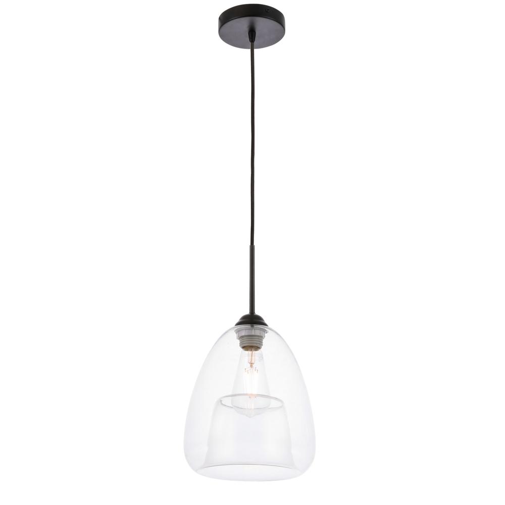 Kason 1 light Black and Clear glass pendant. Picture 3
