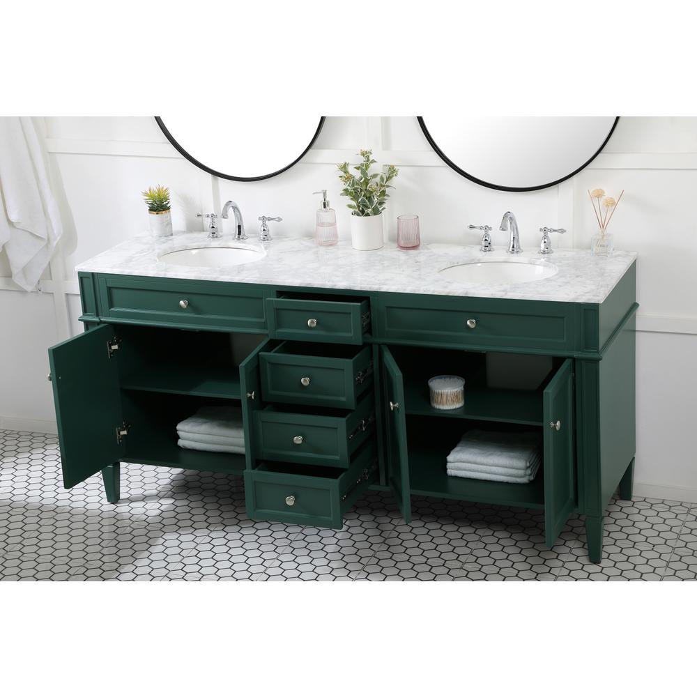 72 inch double bathroom vanity in green. Picture 3