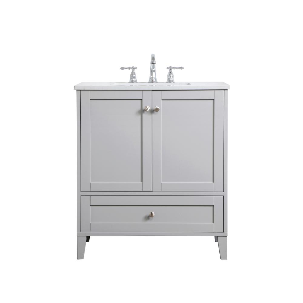 30 inch Single Bathroom Vanity in Grey. Picture 1