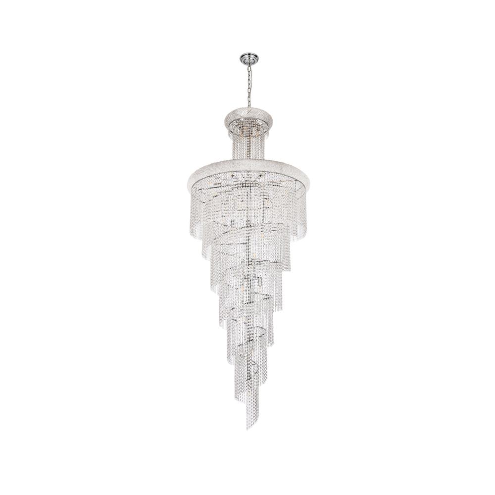 Spiral 32 light Chrome Chandelier Clear Royal Cut Crystal. Picture 6