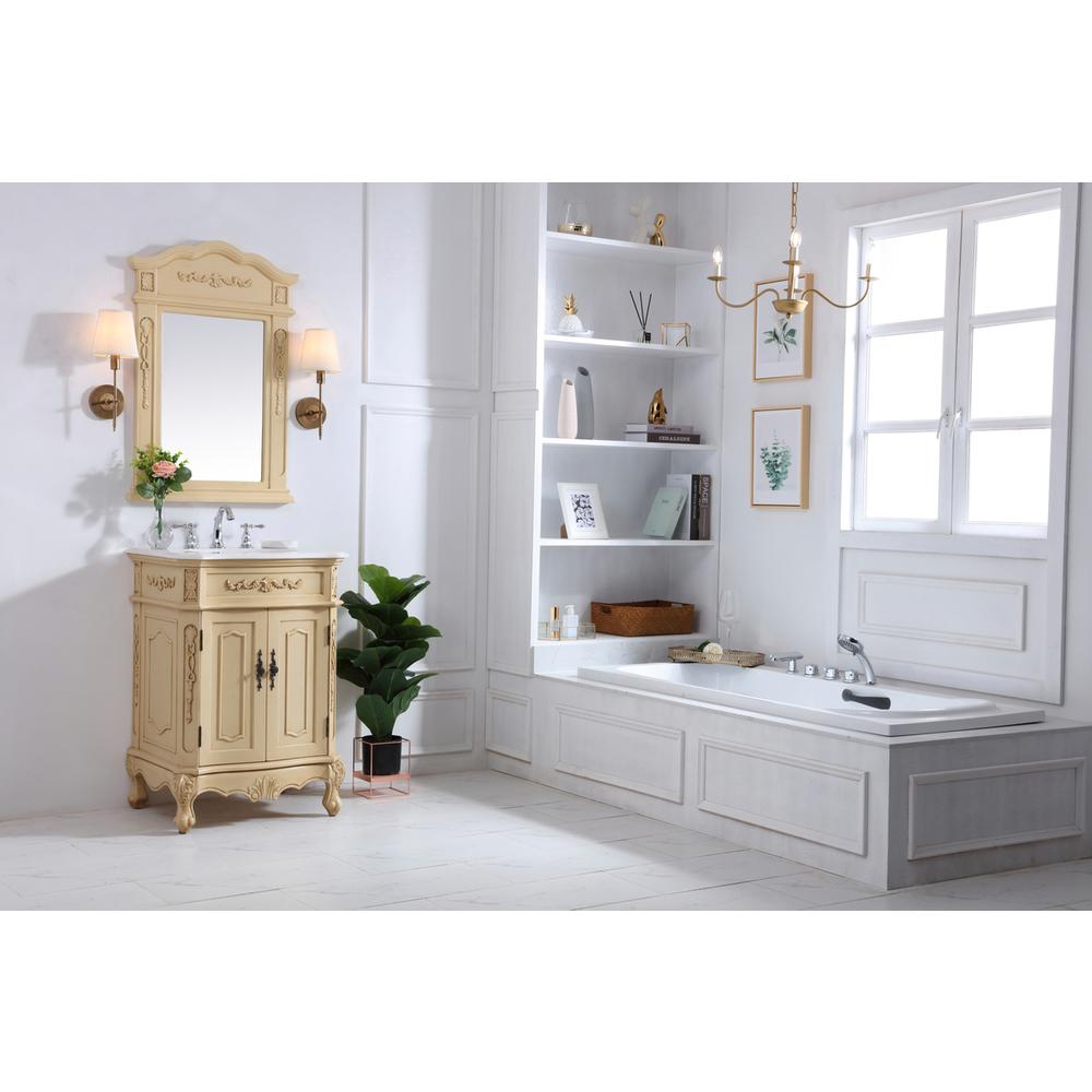 24 inch Single Bathroom vanity in light antique beige. Picture 8