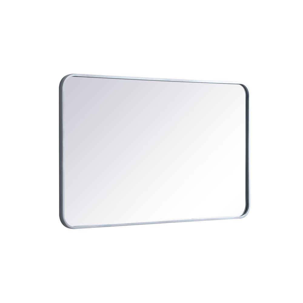 Soft corner metal rectangular mirror 24x40 inch in Silver. Picture 5