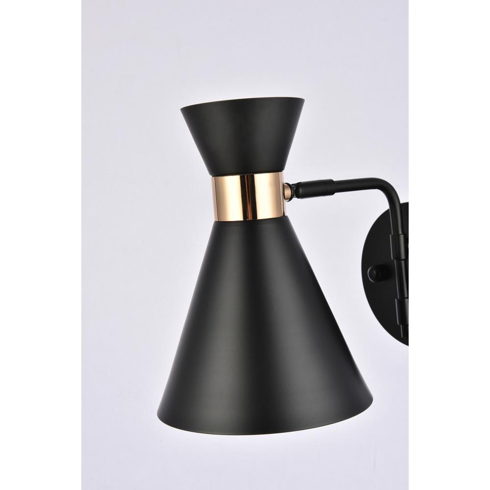 Halycon 6 inch black wall sconce. Picture 5
