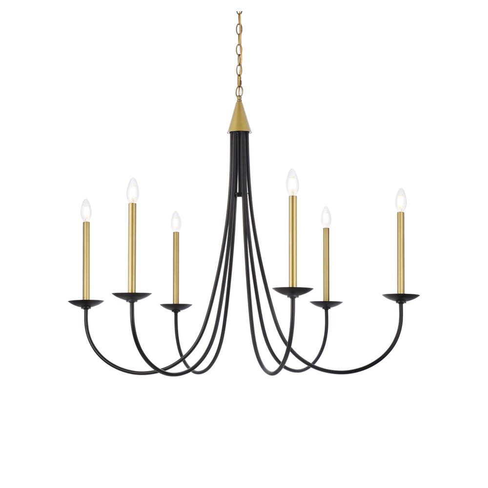 Cohen 42 inch pendant in black and brass. Picture 2