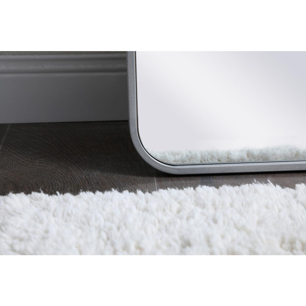 Soft corner metal rectangular mirror 18x60 inch in Silver. Picture 3