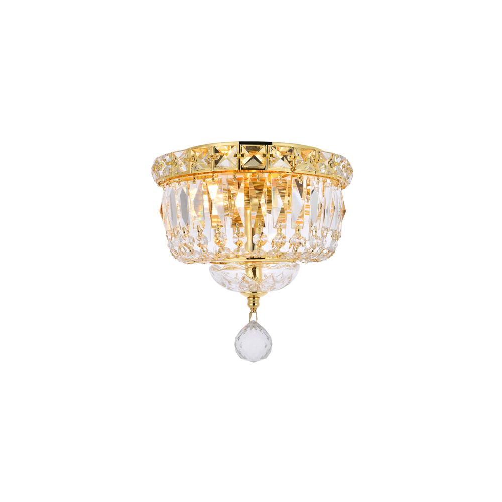 Tranquil 2 light Gold Flush Mount Clear Royal Cut Crystal. Picture 1