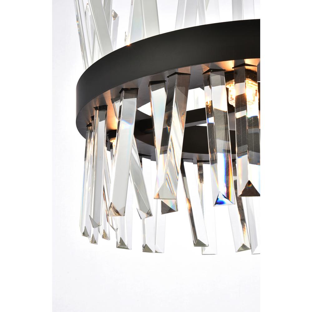 Serephina 16 inch crystal round pendant light in black. Picture 3