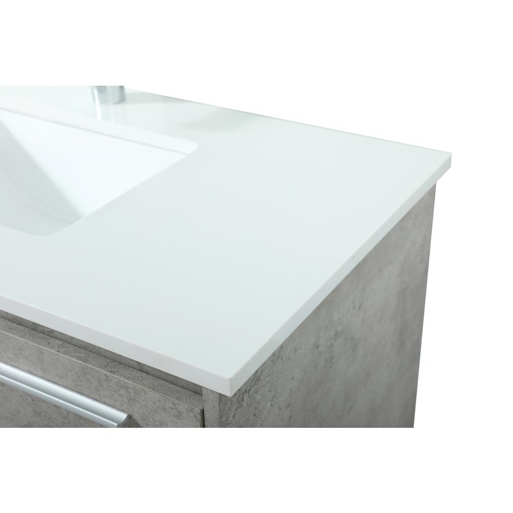 36 inch Single bathroom vanity in concrete grey. Picture 11