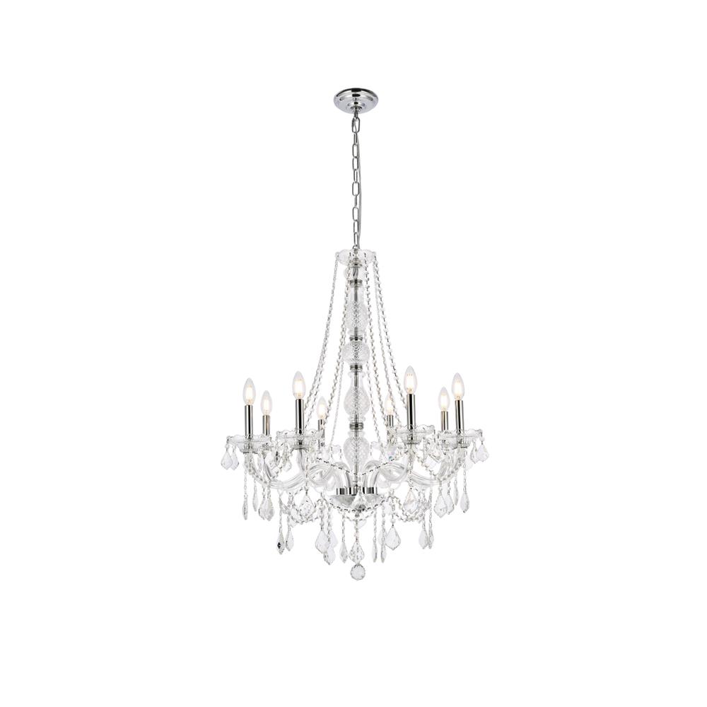 Verona 8 light Chrome Chandelier Clear Royal Cut Crystal. Picture 1