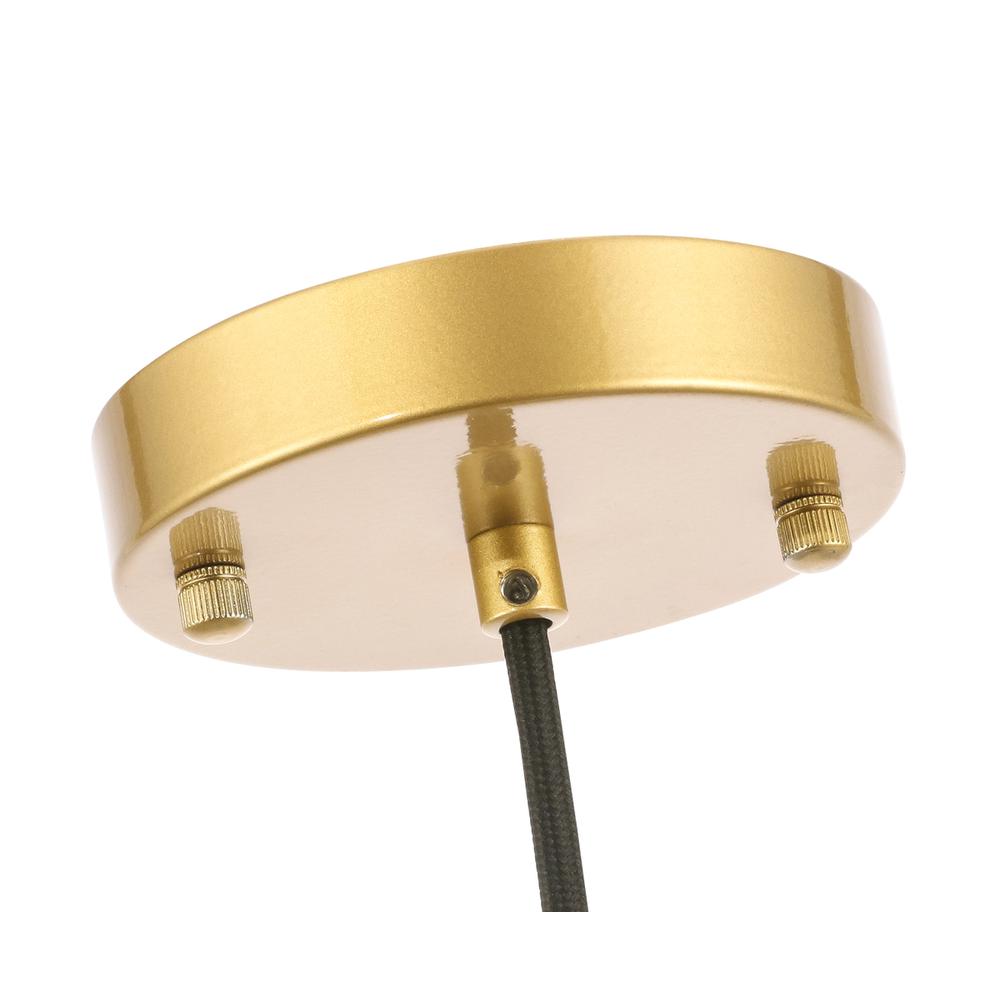 Lyle 1 light Brass and frosted white glass pendant. Picture 8
