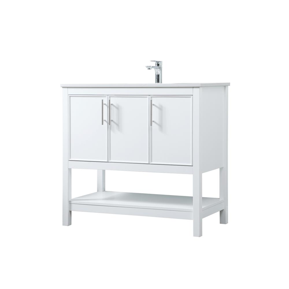 36 Inch SIngle Bathroom Vanity In White. Picture 7