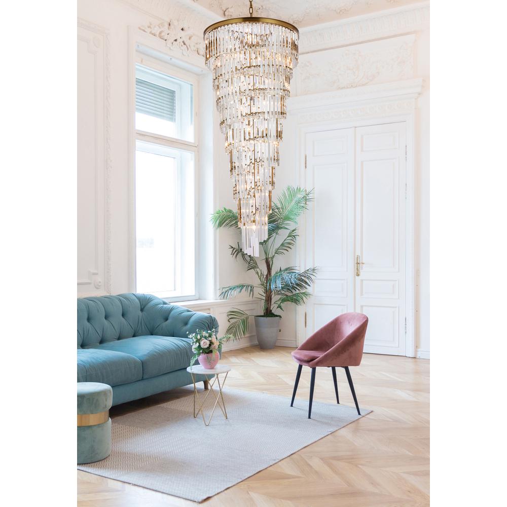 Sydney 30 inch spiral crystal chandelier in satin gold. Picture 8