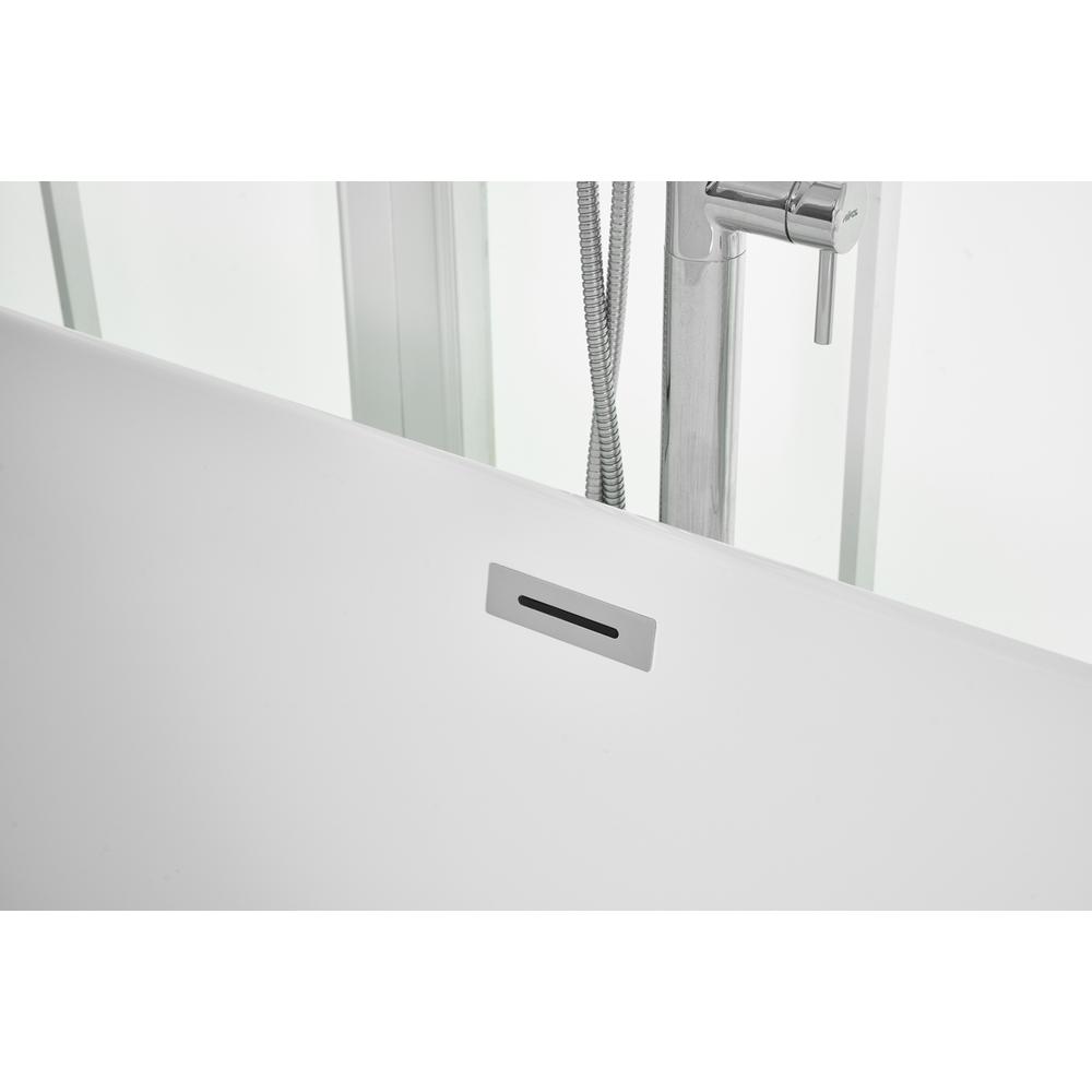 71 inch soaking roll top bathtub in glossy white. Picture 10