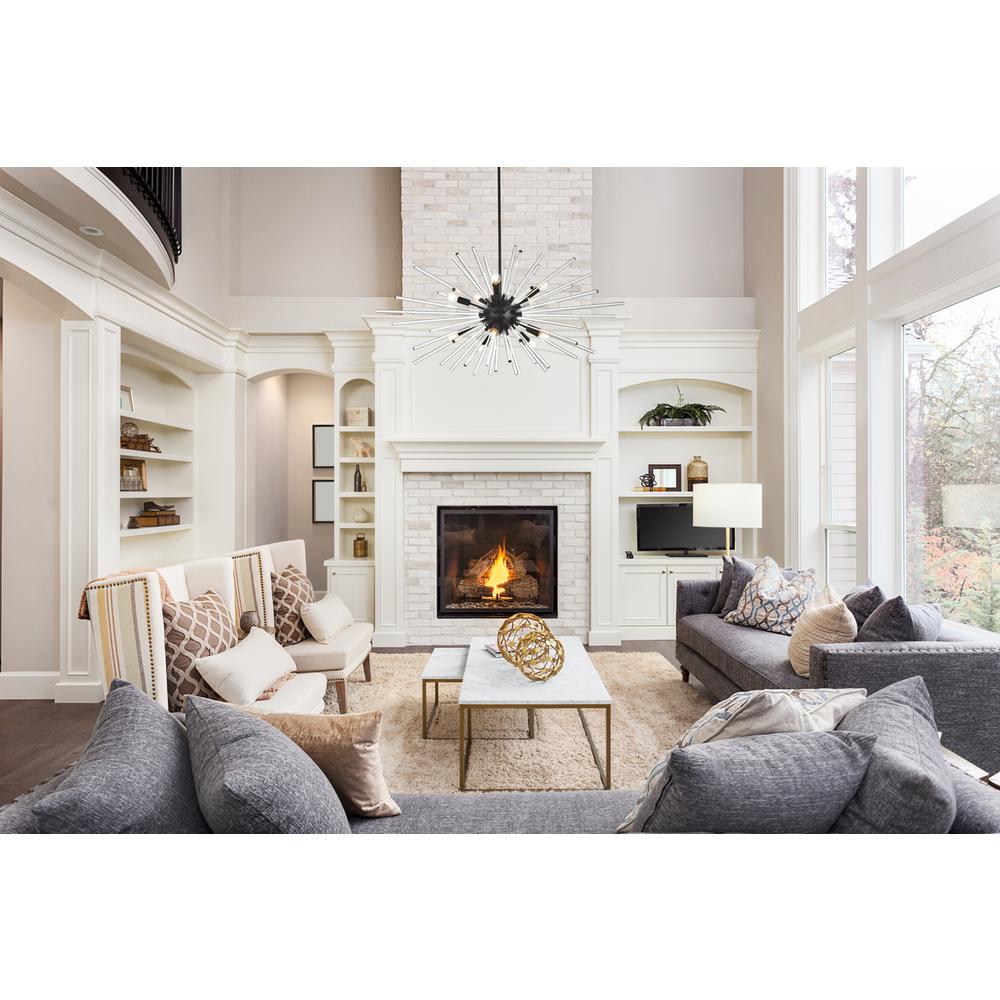 Sienna 46 inch crystal rod pendant in black. Picture 7