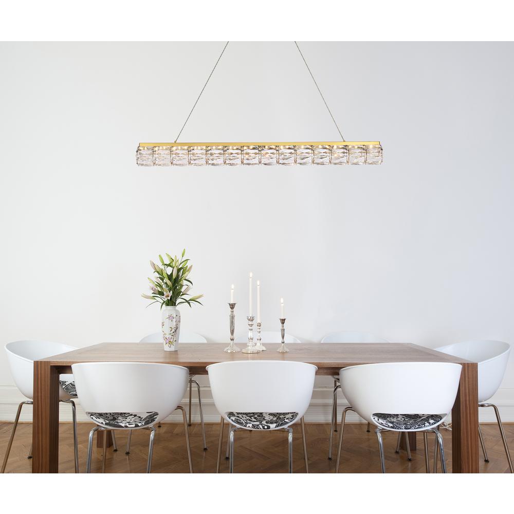 Valetta 42 inch LED linear pendant in gold. Picture 7