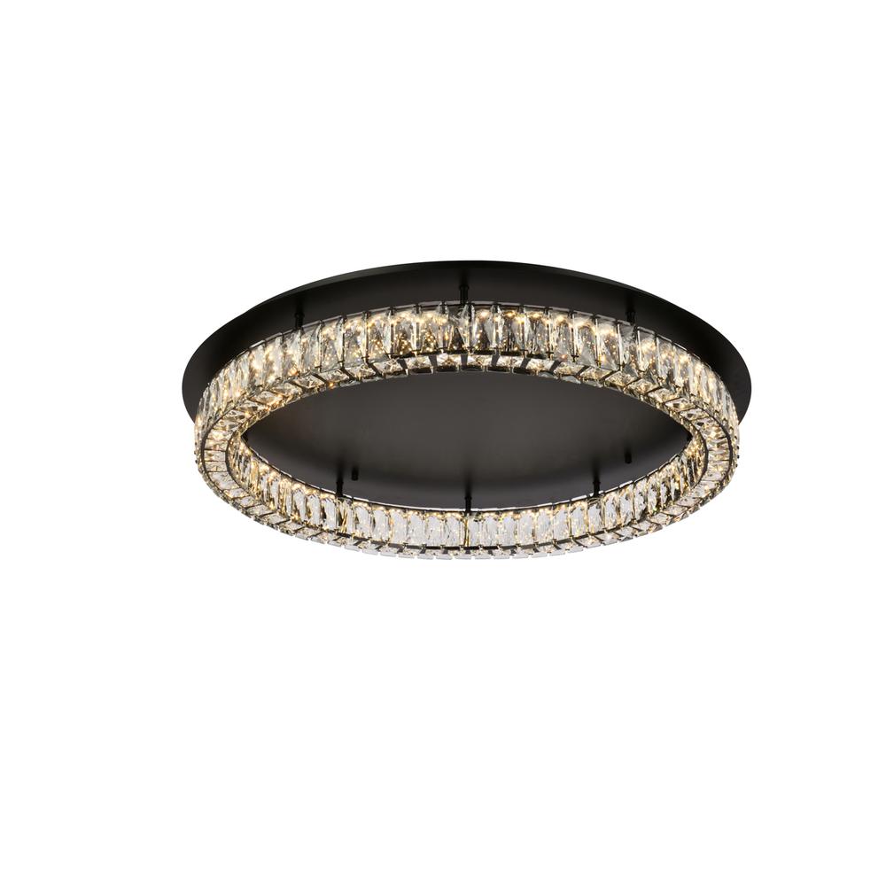 Monroe 33 inch LED Single flush mount in black. Picture 2
