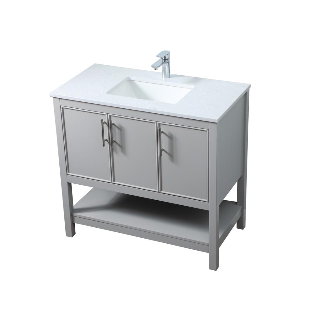 36 Inch SIngle Bathroom Vanity In Grey. Picture 8