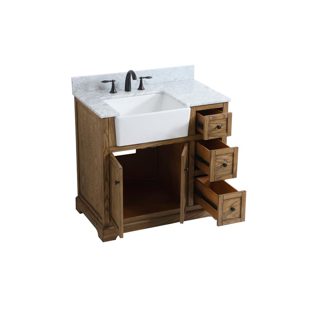 36 inch Single bathroom vanity in driftwood with backsplash. Picture 9