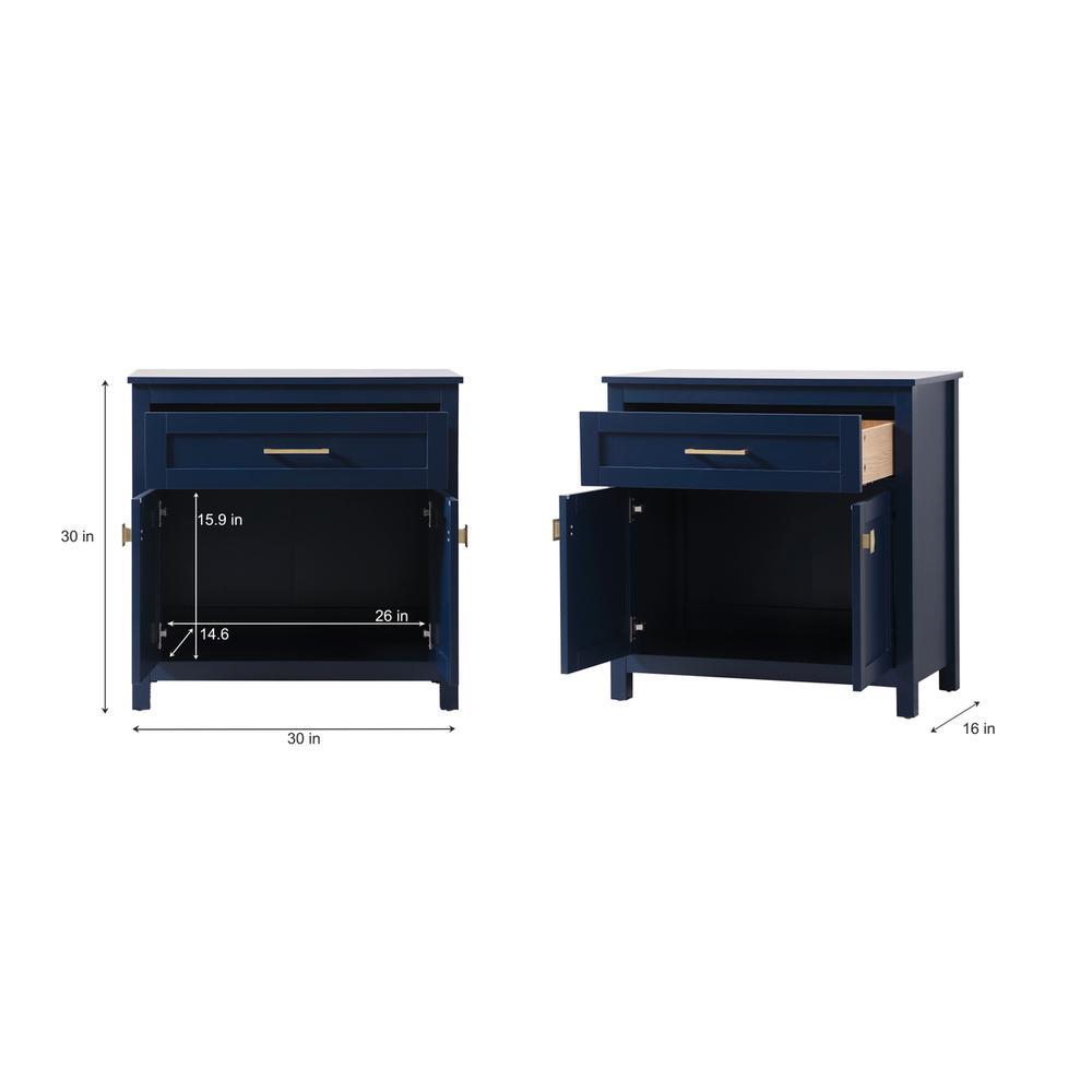 30 Inch Wide Bathroom Storage Freestanding Cabinet In Blue. Picture 8