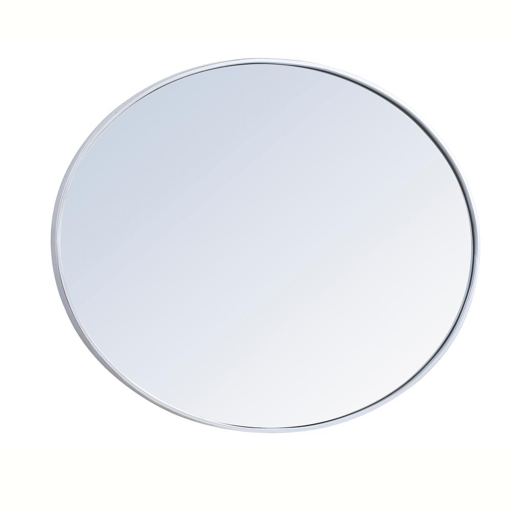 Metal frame oval mirror 40 inch in silver. Picture 9