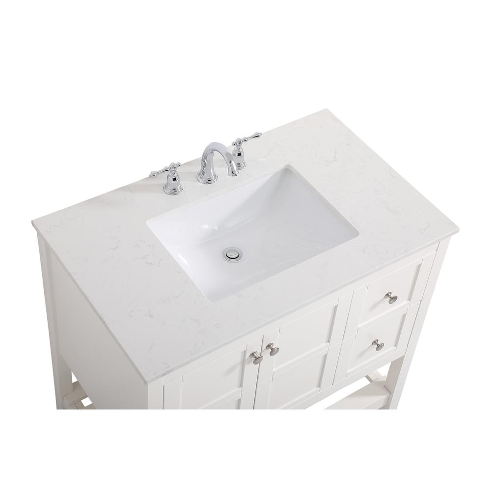 36 inch Single Bathroom Vanity in White. Picture 9