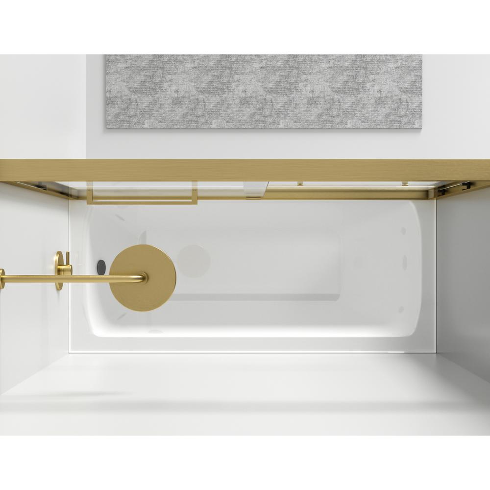 Semi-frameless tub door 60 x 60 Brushed Gold. Picture 4