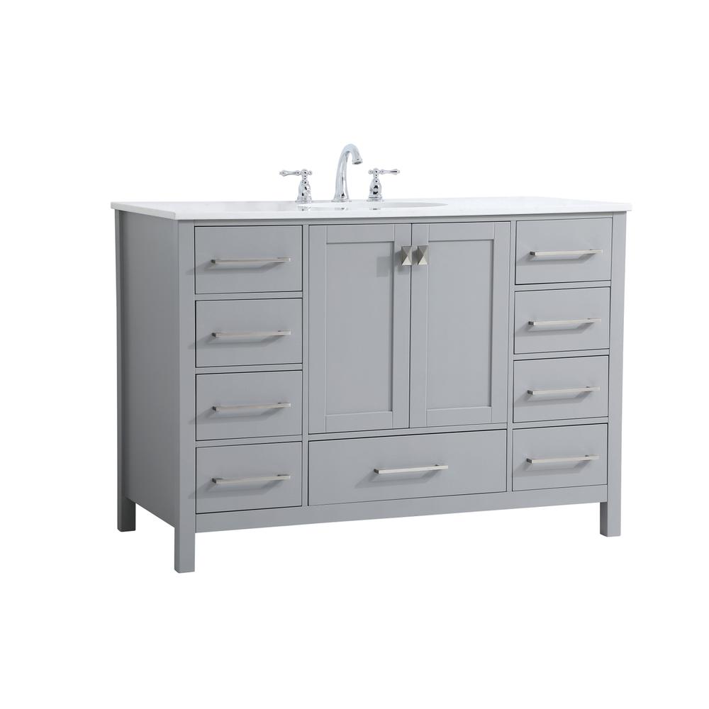 48 inch Single Bathroom Vanity in Gray. Picture 6