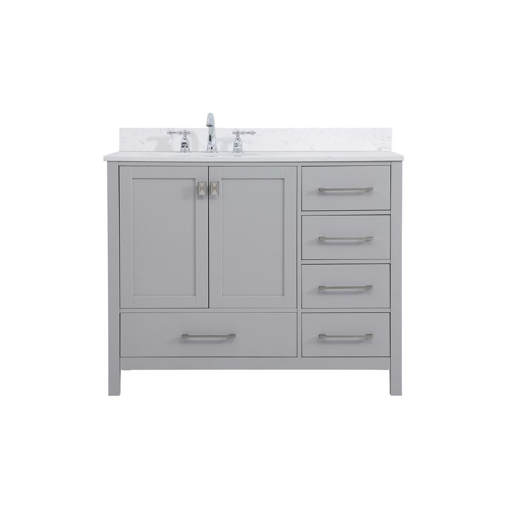 42 inch Single Bathroom Vanity in Gray with Backsplash. Picture 1