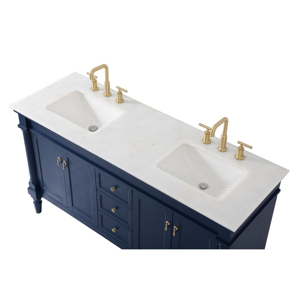 60 inch double bathroom vanity in blue. Picture 10