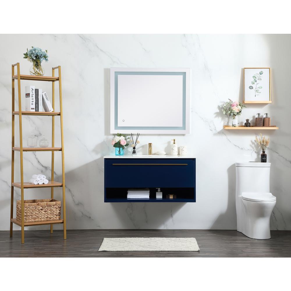 40 inch Single bathroom vanity in blue. Picture 4
