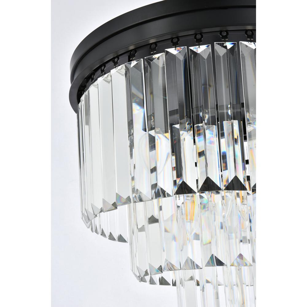 Sydney 9 light Matte Black Flush Mount Clear Royal Cut Crystal. Picture 5