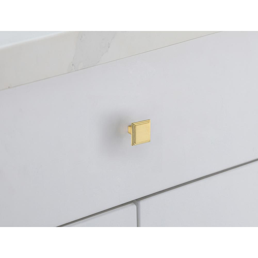 Wilow 1" Brushed Gold Square Knob Multipack (Set of 10). Picture 2