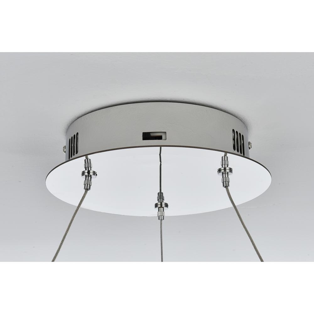 Linden 22 inch Adjustable LED chandelier in Chrome. Picture 7
