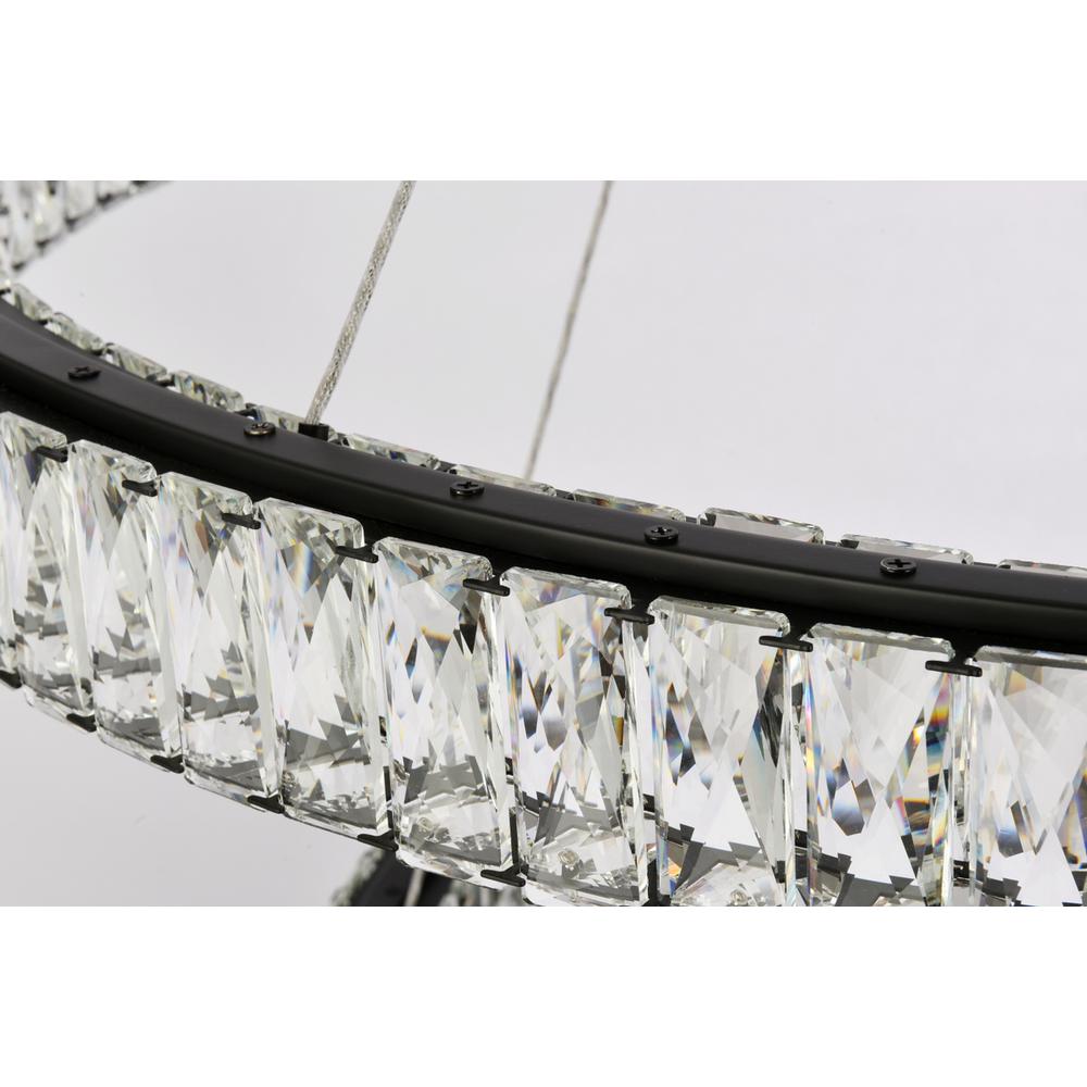 Monroe 42 inch LED round double ring pendant in black. Picture 5