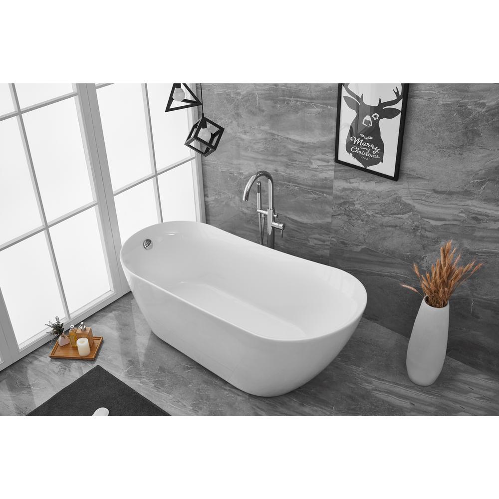 67 inch soaking Single slipper bathtub in glossy white. Picture 4