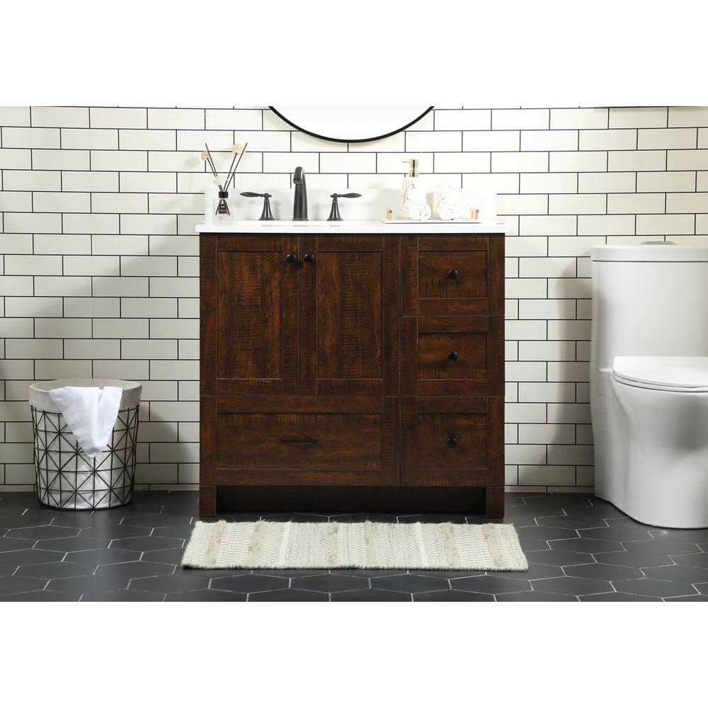 36 inch Single bathroom vanity in expresso with backsplash. Picture 14