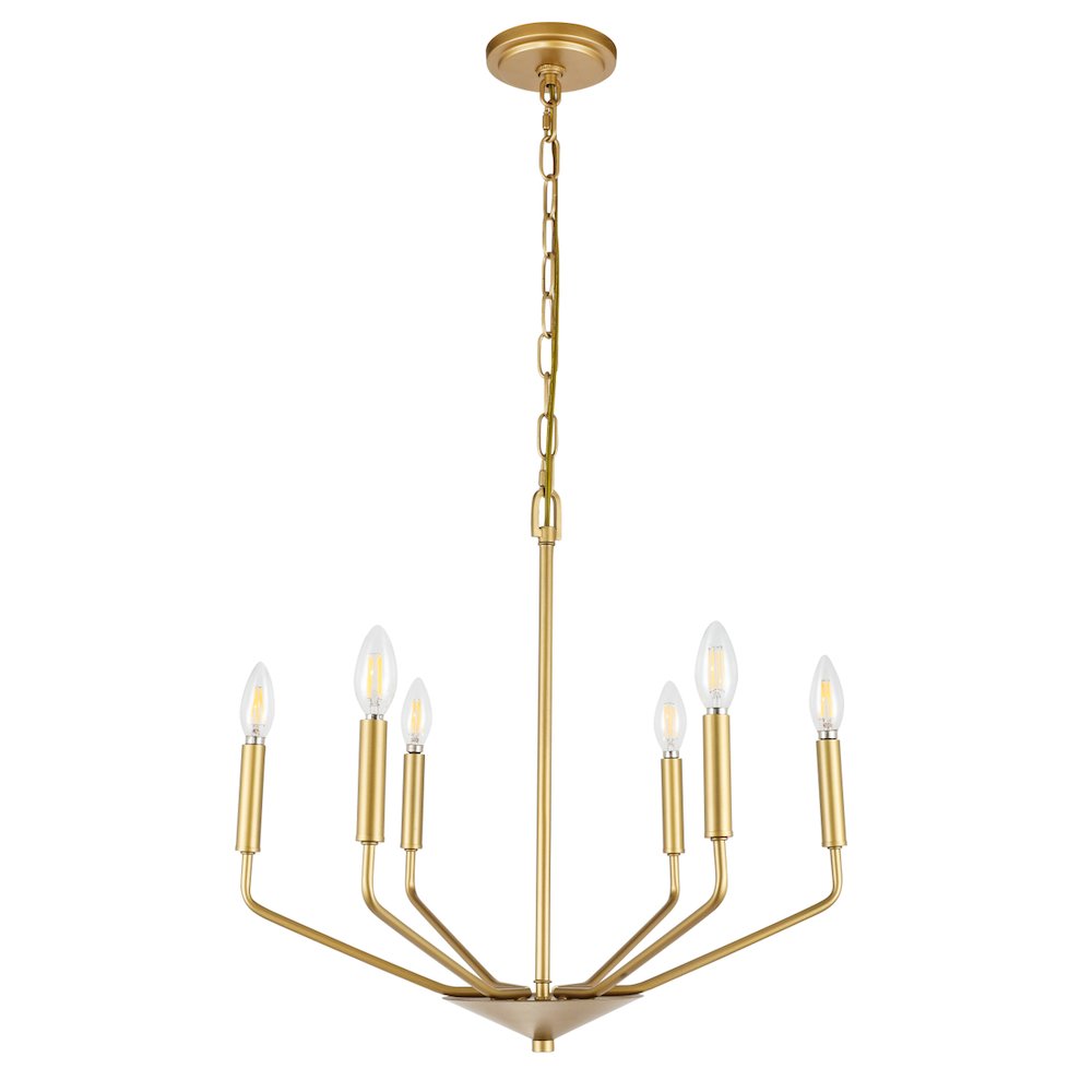 Enzo 6 Light Brass Pendant. Picture 3
