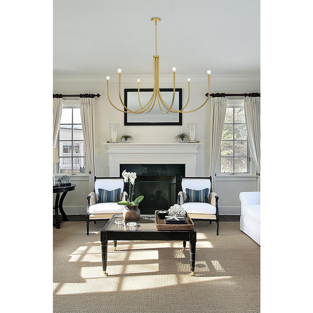 Layne 55 inch chandelier in Brass. Picture 8