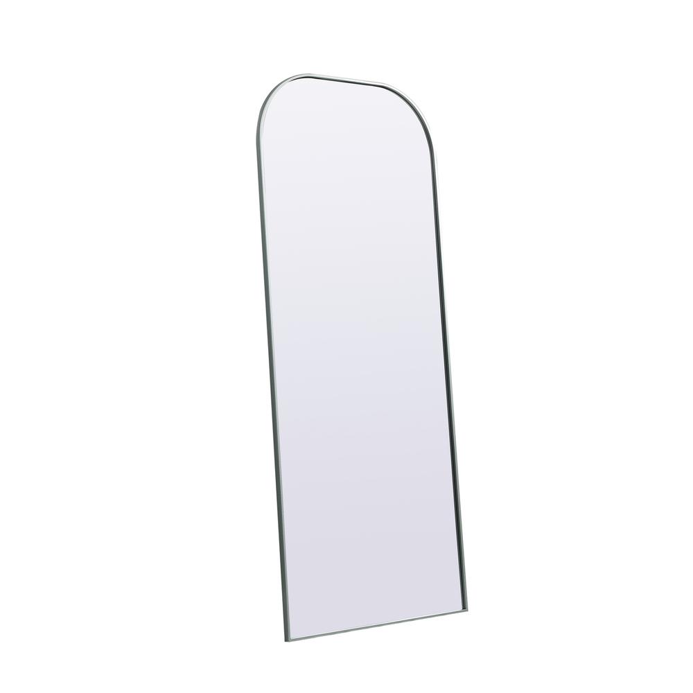 Metal Frame Arch Full Length Mirror 32x76 Inch in Silver. Picture 6