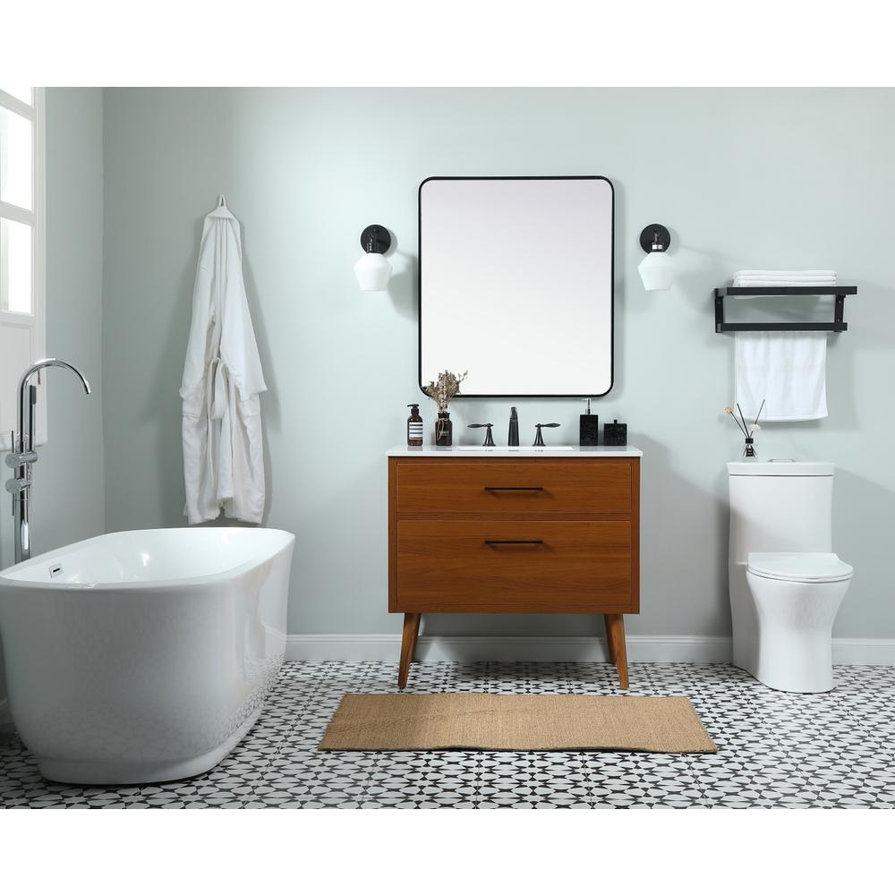 36 inch Single bathroom vanity in teak. Picture 4
