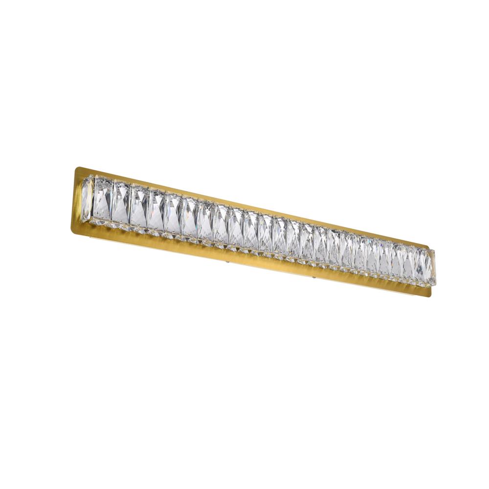Monroe Integrated LED chip light gold Wall Sconce Clear Royal Cut Crystal. Picture 6