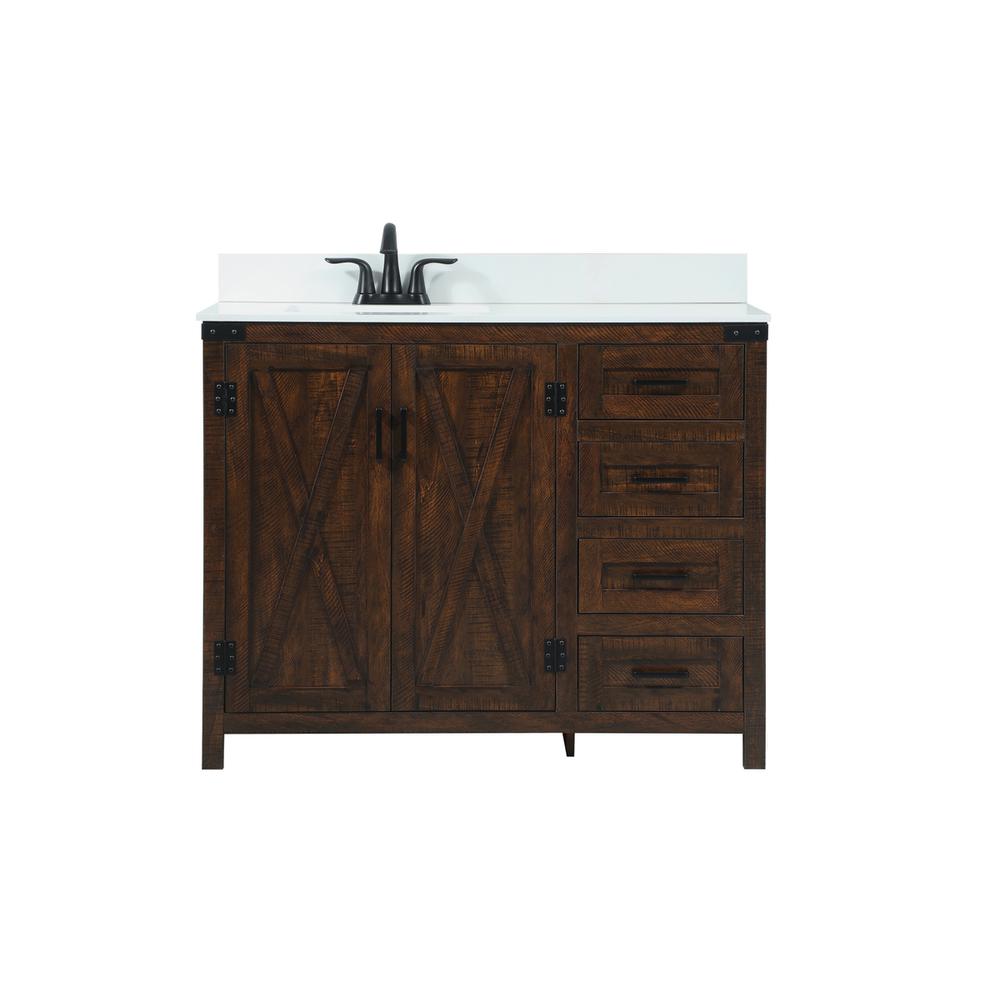 42 inch Single bathroom vanity in expresso with backsplash. Picture 1