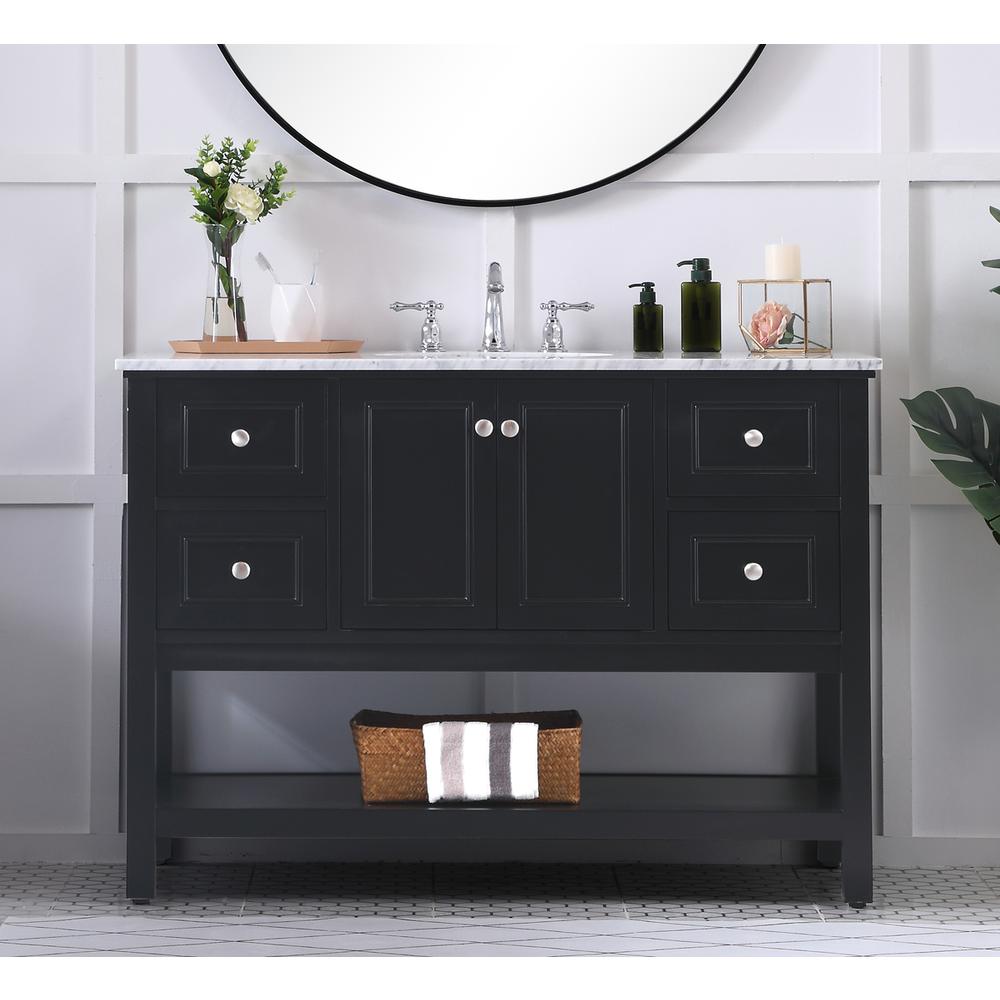 48 in. Single bathroom vanity set in Black. Picture 14