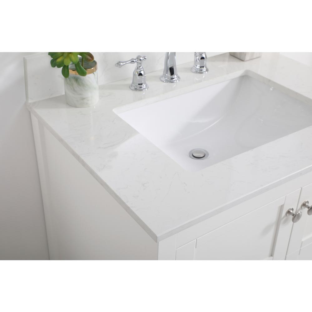 30 inch Single Bathroom Vanity in White with Backsplash. Picture 5