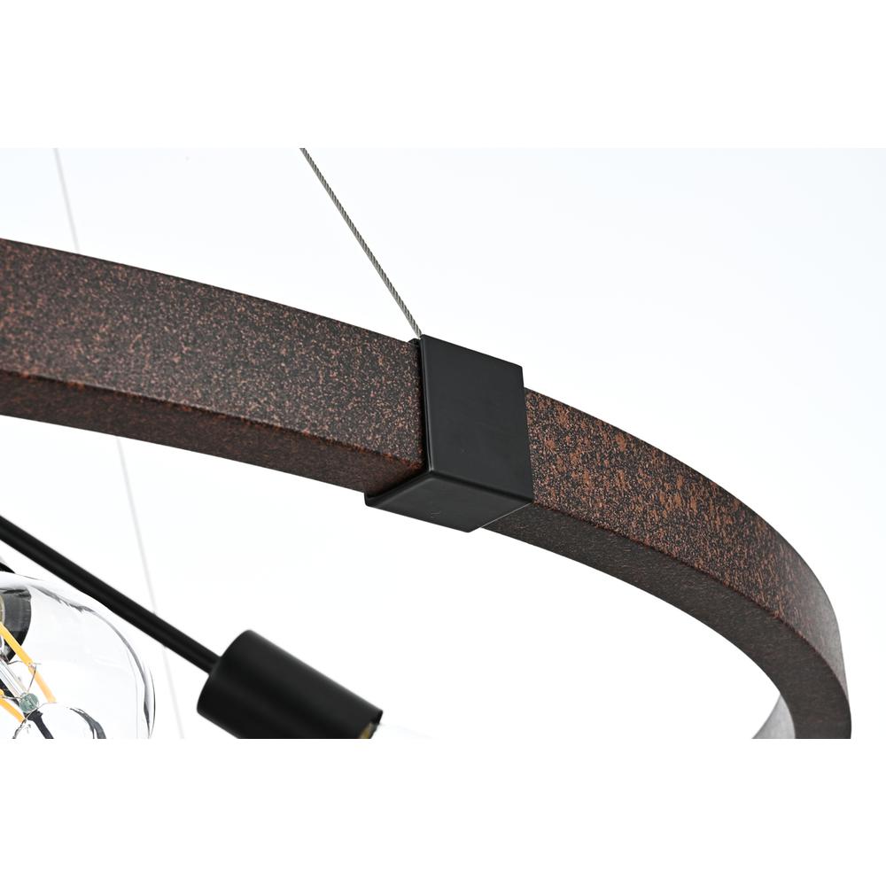 Thora 32 inch Pendant Light in Weathered Black. Picture 4