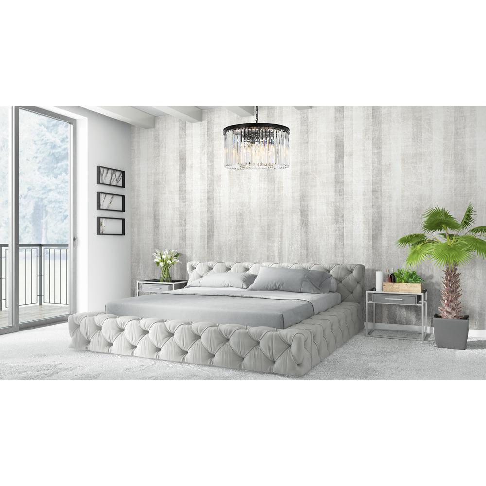 Sydney 8 light Matte Black Chandelier Clear Royal Cut Crystal. Picture 7
