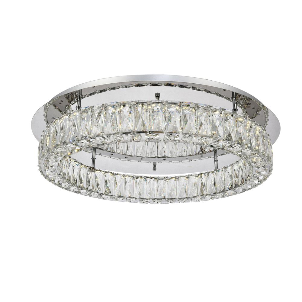 Monroe LED light Chrome Flush Mount Clear Royal Cut Crystal. Picture 2