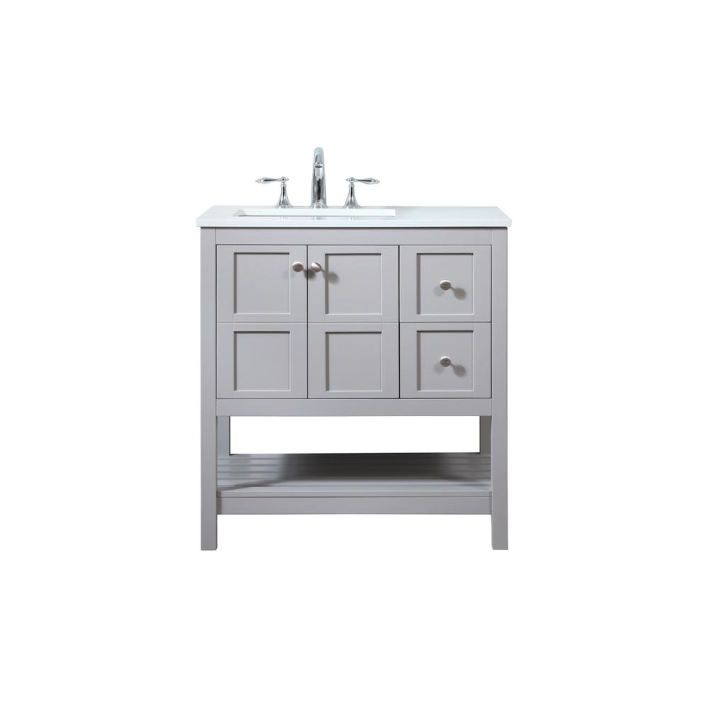 32 inch Single bathroom vanity in grey. Picture 1
